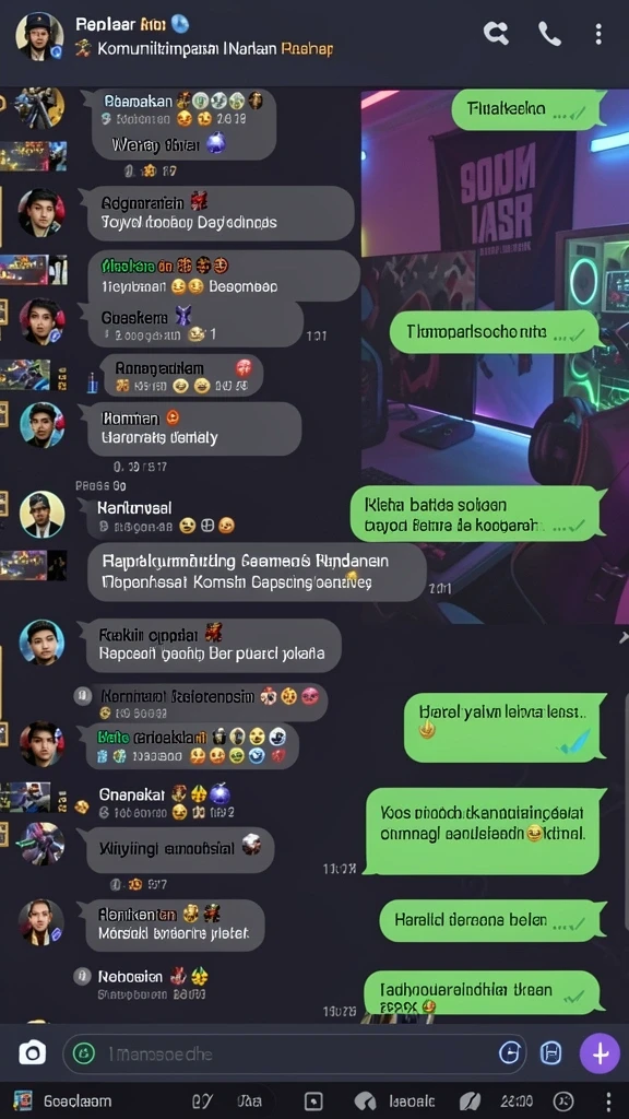 Fitur interaktif untuk komunikasi antar pemain.