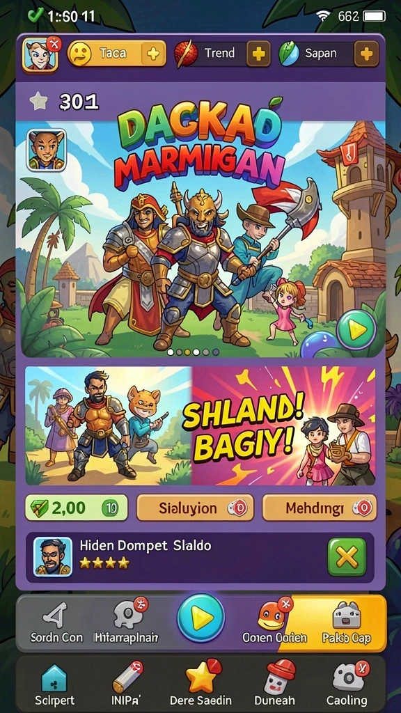 Berbagai mode permainan yang penuh tantangan.