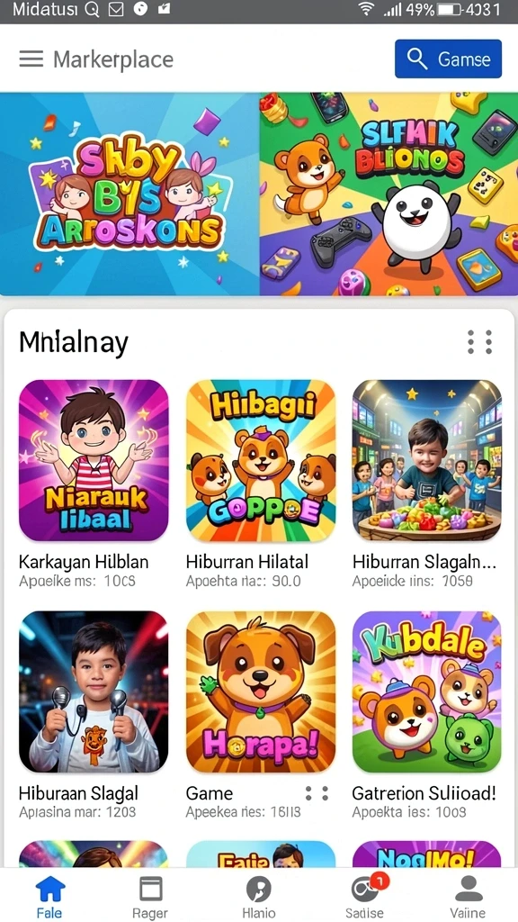 Berbagai pilihan permainan judi yang tersedia.