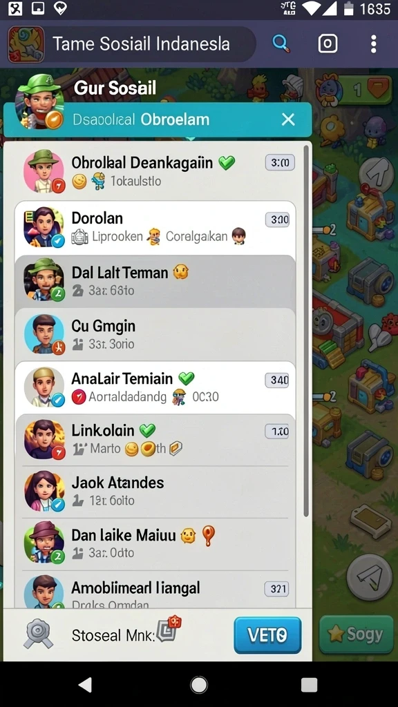 Tampilan antarmuka yang user-friendly untuk semua pemain.
