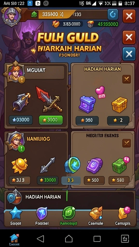 Pengaturan menu untuk pilihan mode permainan yang beragam.