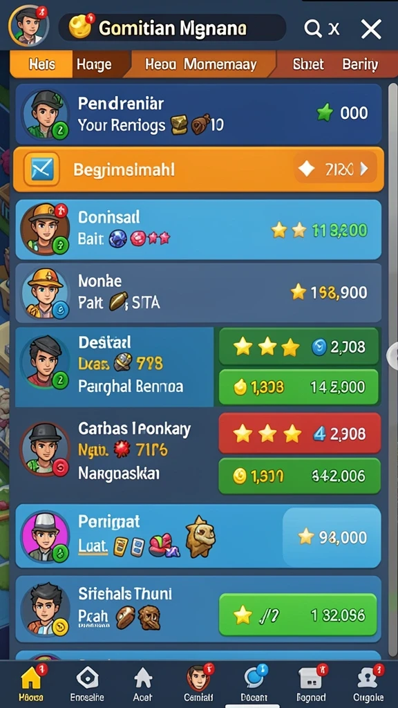 Ruang interaksi dengan pemain lain yang aktif.