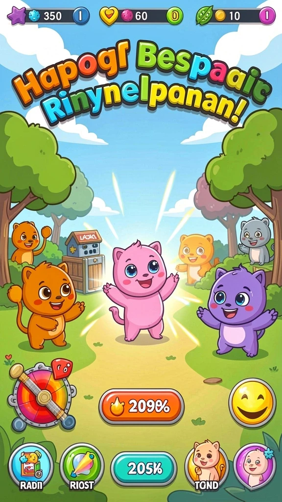 Screenshot menunjukkan tampilan awal permainan yang menarik.